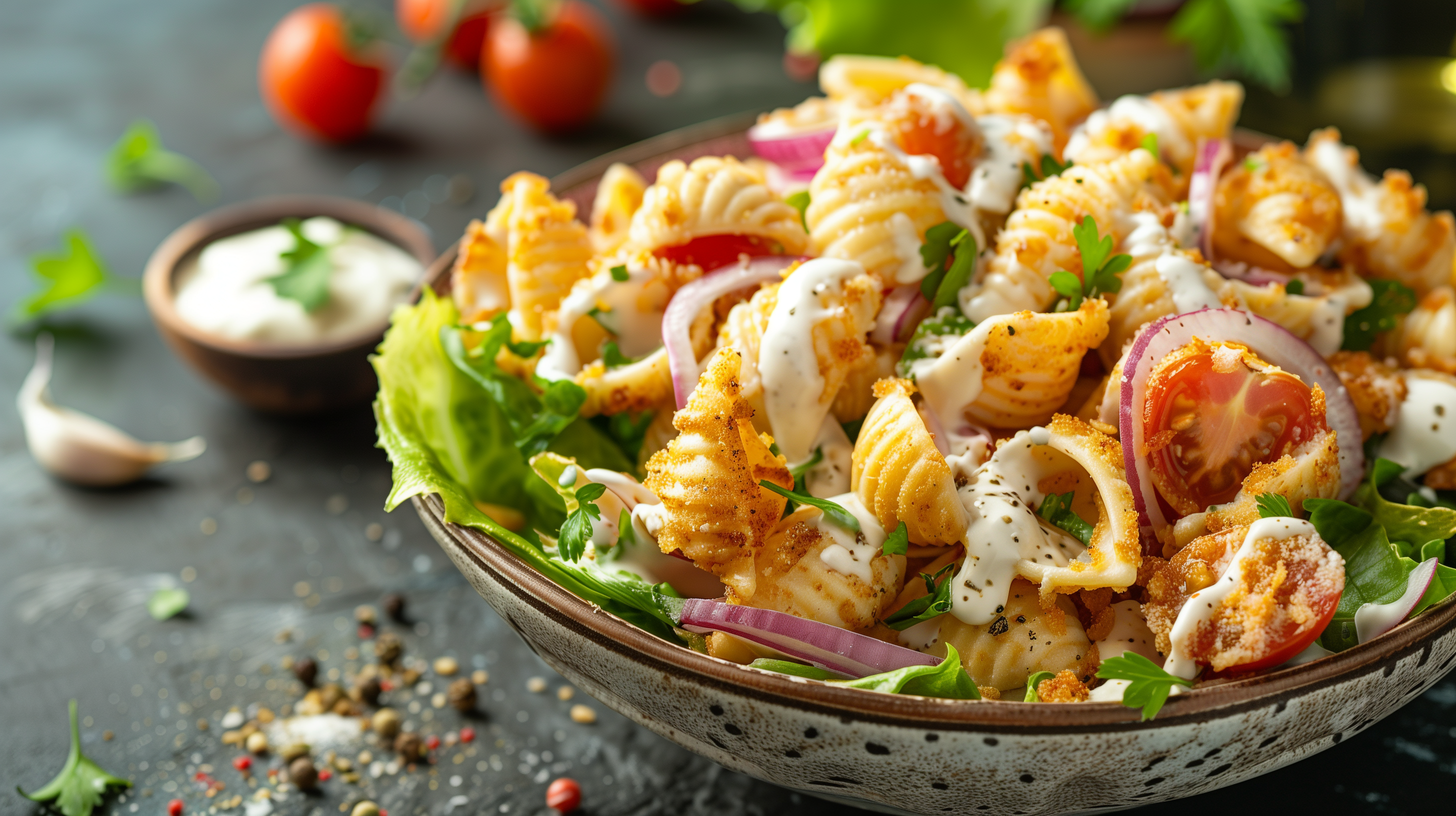 Air Frier Crispy Pasta Salad