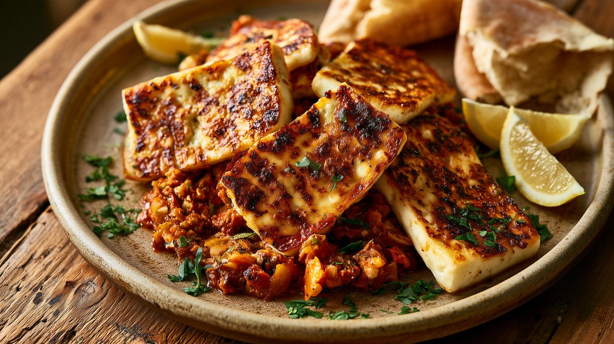 Grilled Halloumi with Ezme
