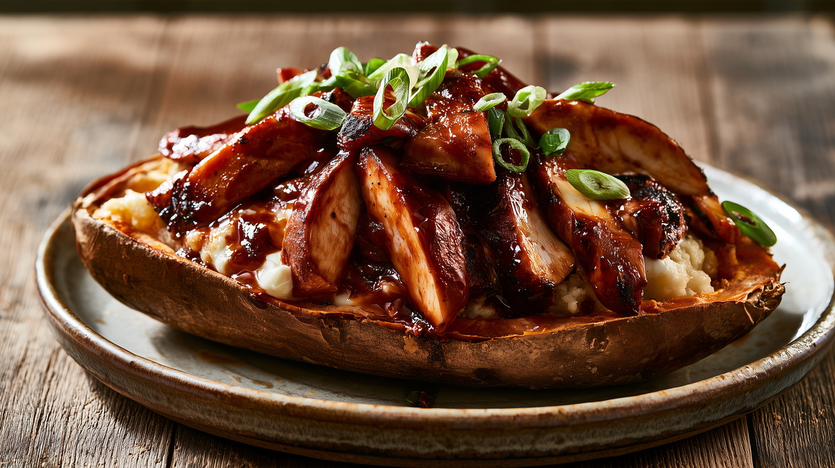 Jacket Sweet Potato with BBQ Chicken
